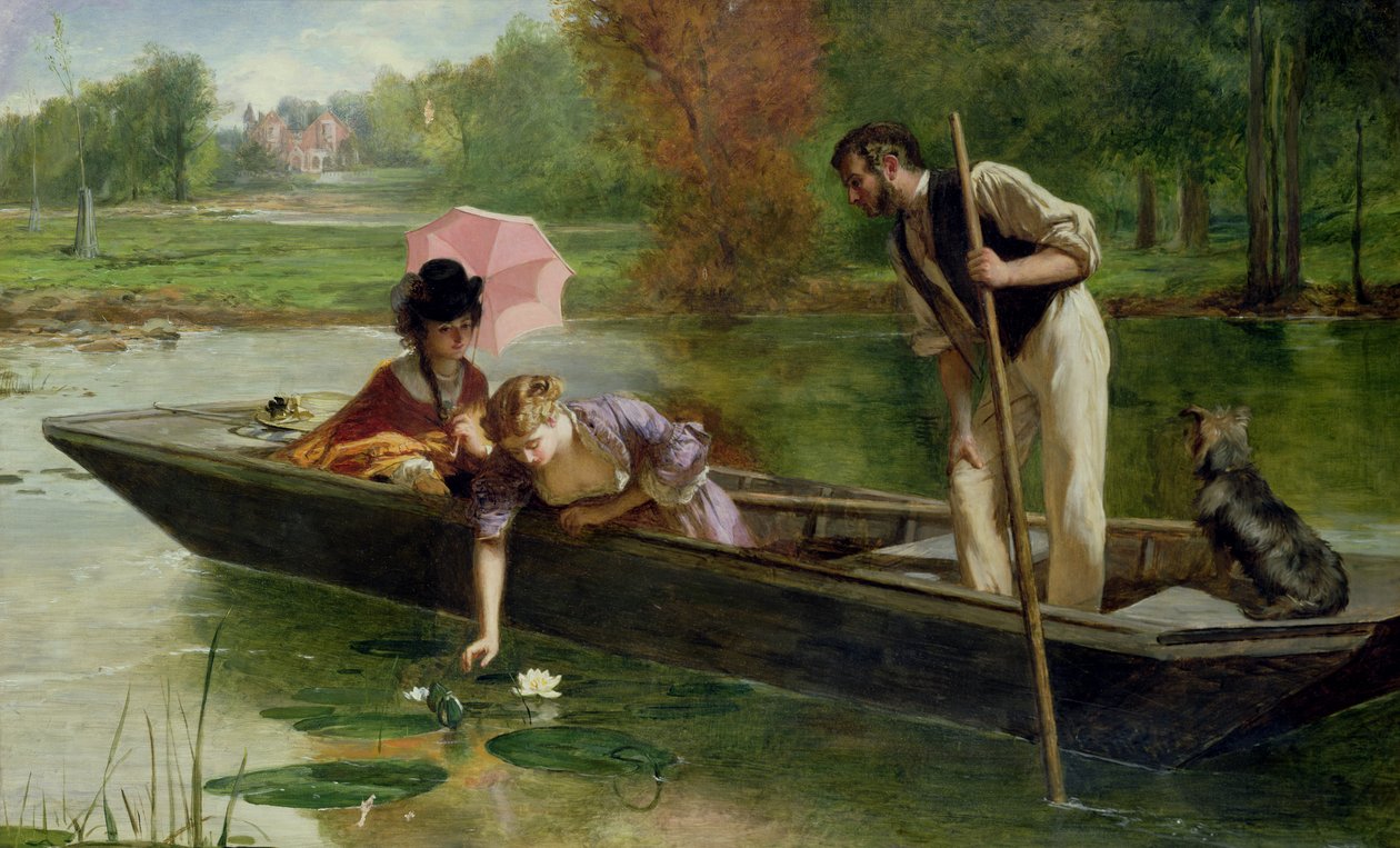 Et behageligt sted ved Themsen, 1863 af Marcus Stone
