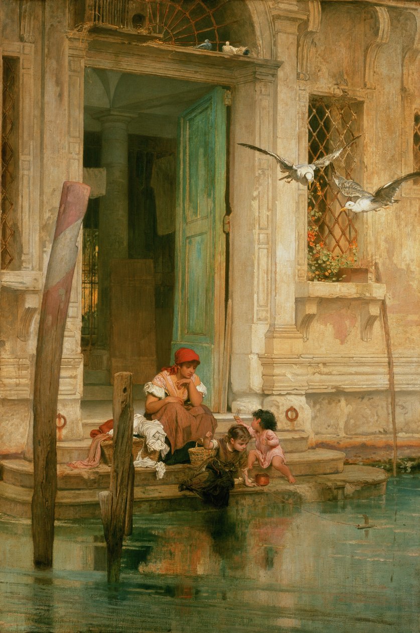 Ved kanalen, Venedig af Marcus Stone