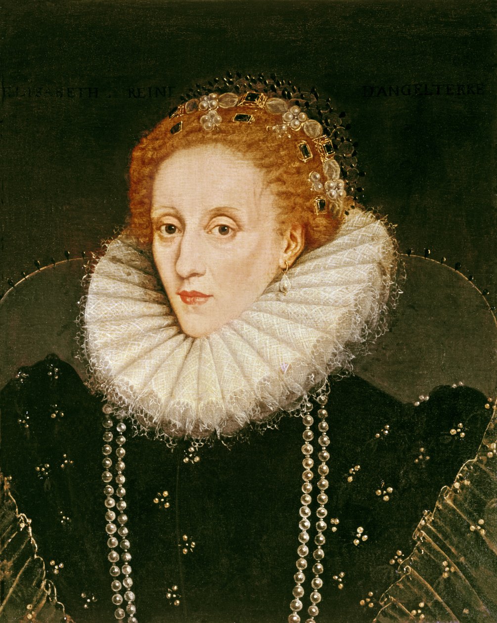 Portræt af dronning Elizabeth I (1533-1603) af Marcus Garret Gheeraerts the Younger