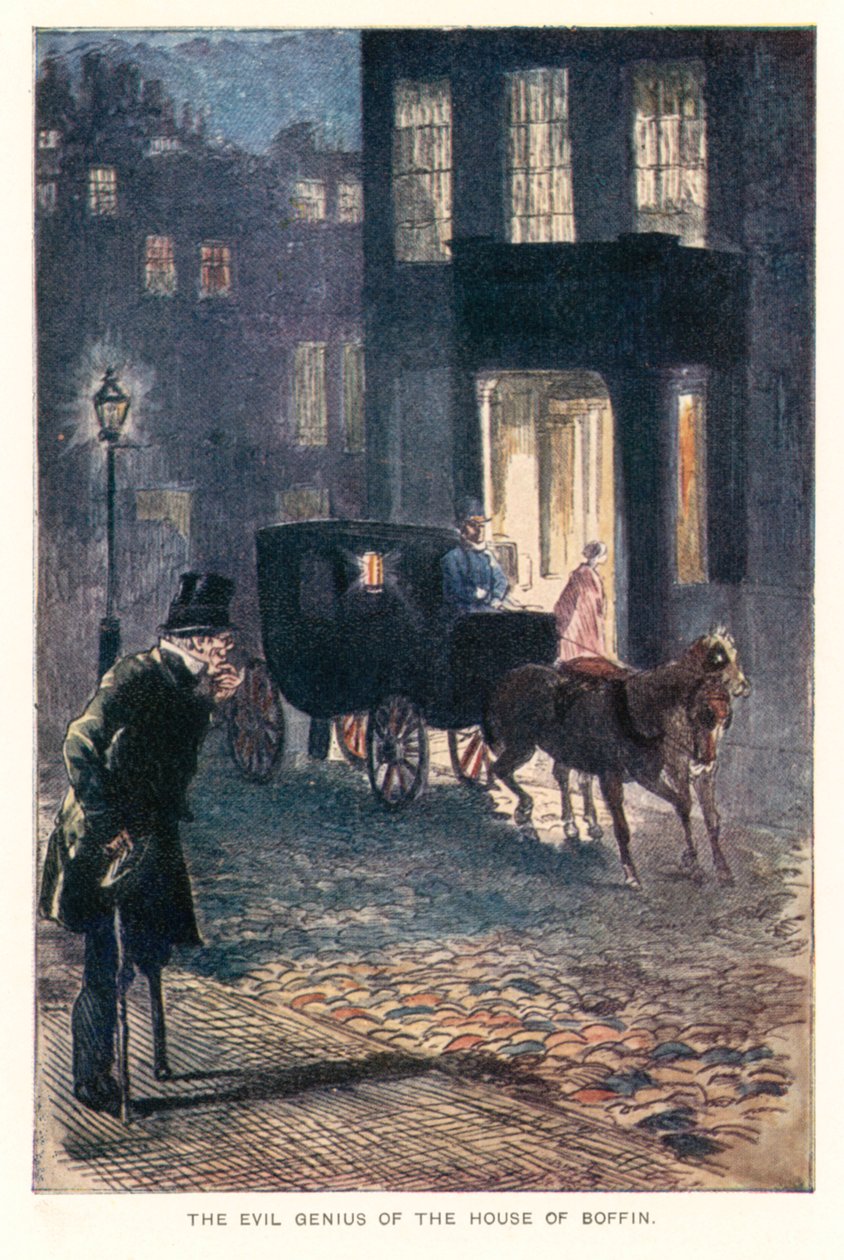Illustration til Our Mutual Friend (farvelitografi) af Marcus (after) Stone