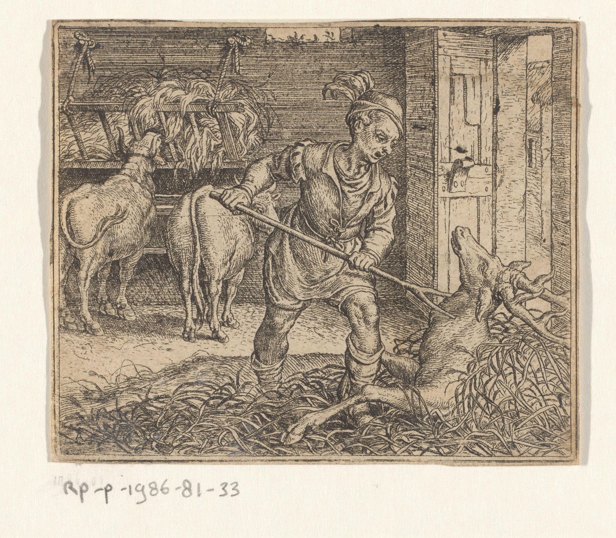 Fabel om hjorten i oksestalden af Marcus Gheeraerts (I)