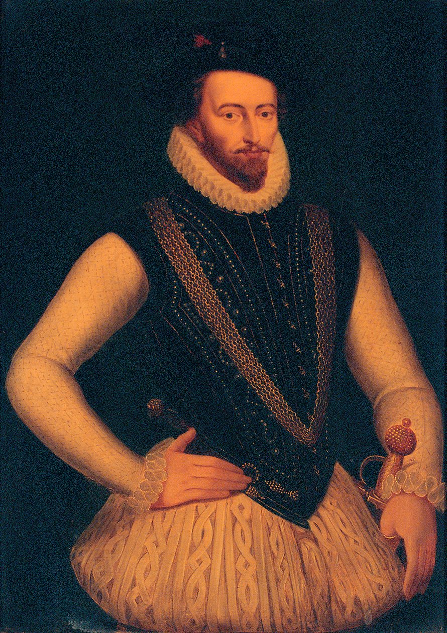 Portræt af Sir Walter Raleigh, 1595 af Marcus Gheeraerts