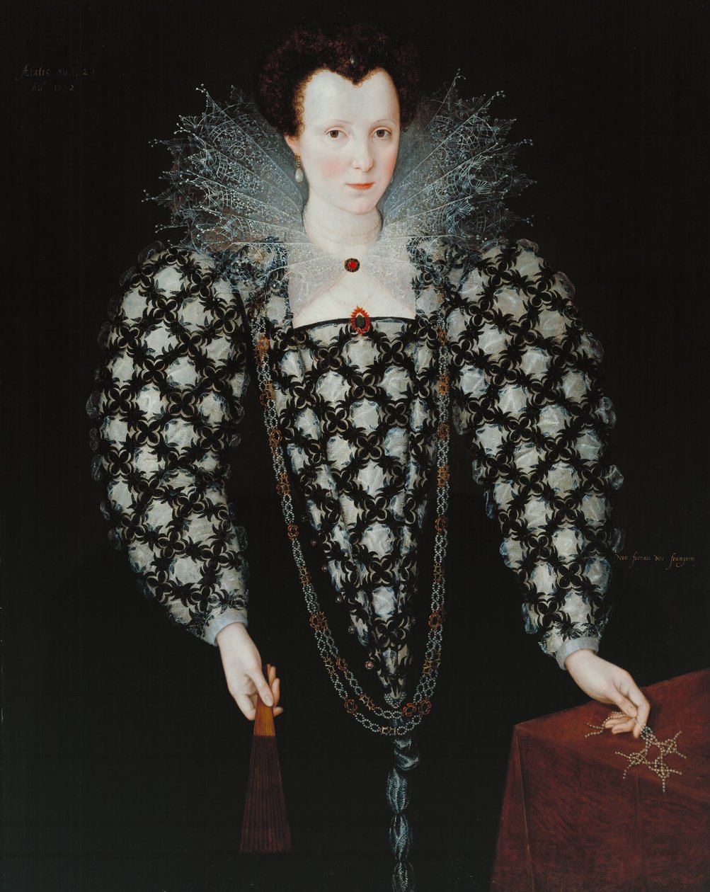 Portræt af Mary Rogers, Lady Harington af Marcus Gheeraerts the Younger