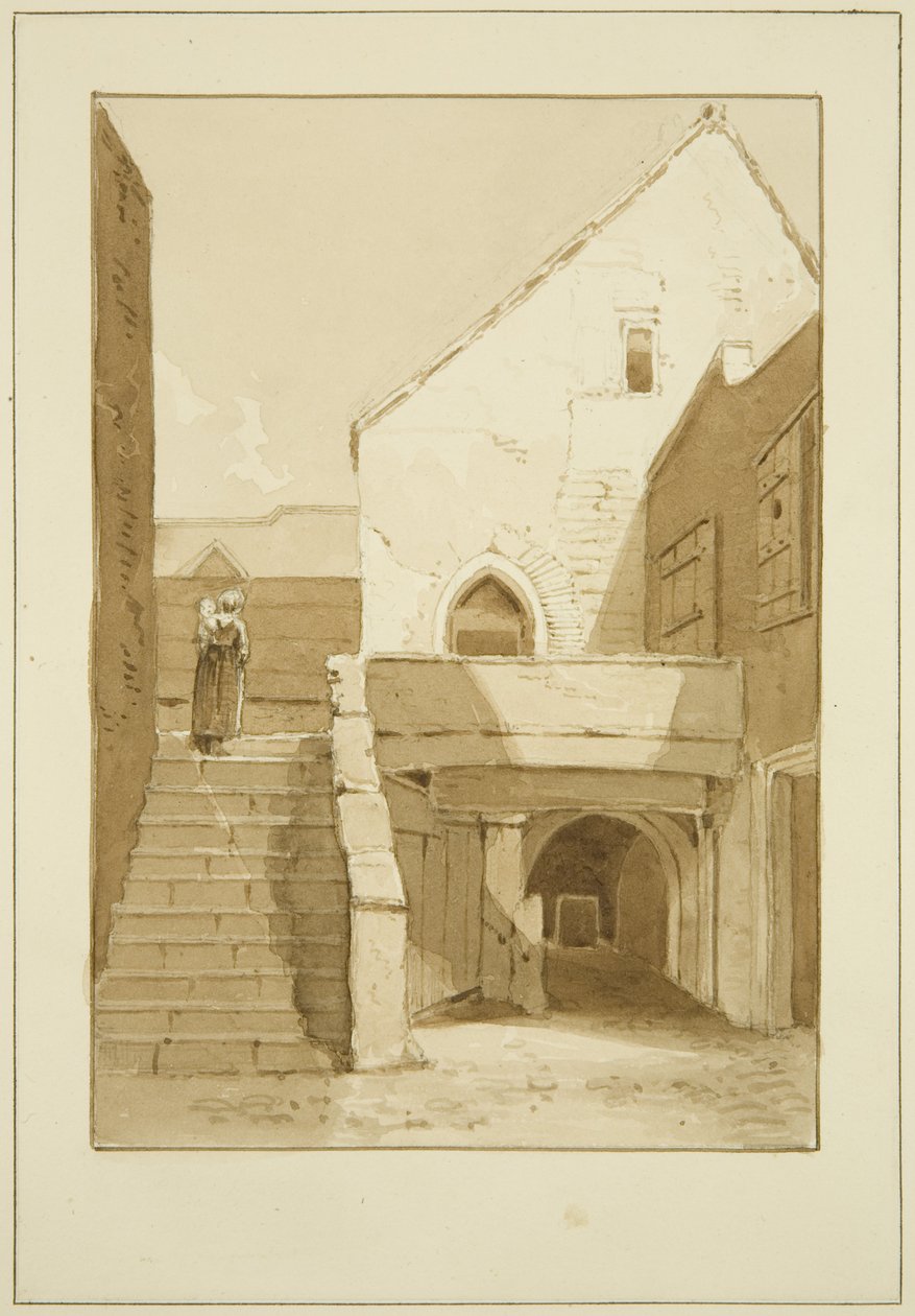 The Black, or Dominican, Friars, Merchant Street (blyant og akvarel på papir) af Marcus H. Homes