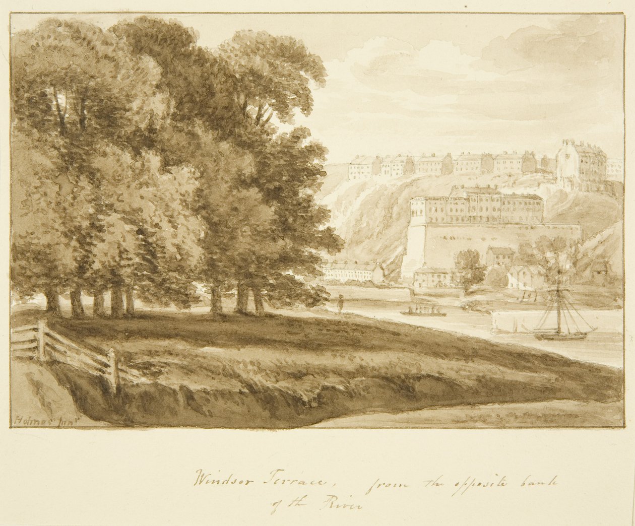 Windsor Terrace, Clifton, fra den sydlige del af Avon af Marcus H. Homes