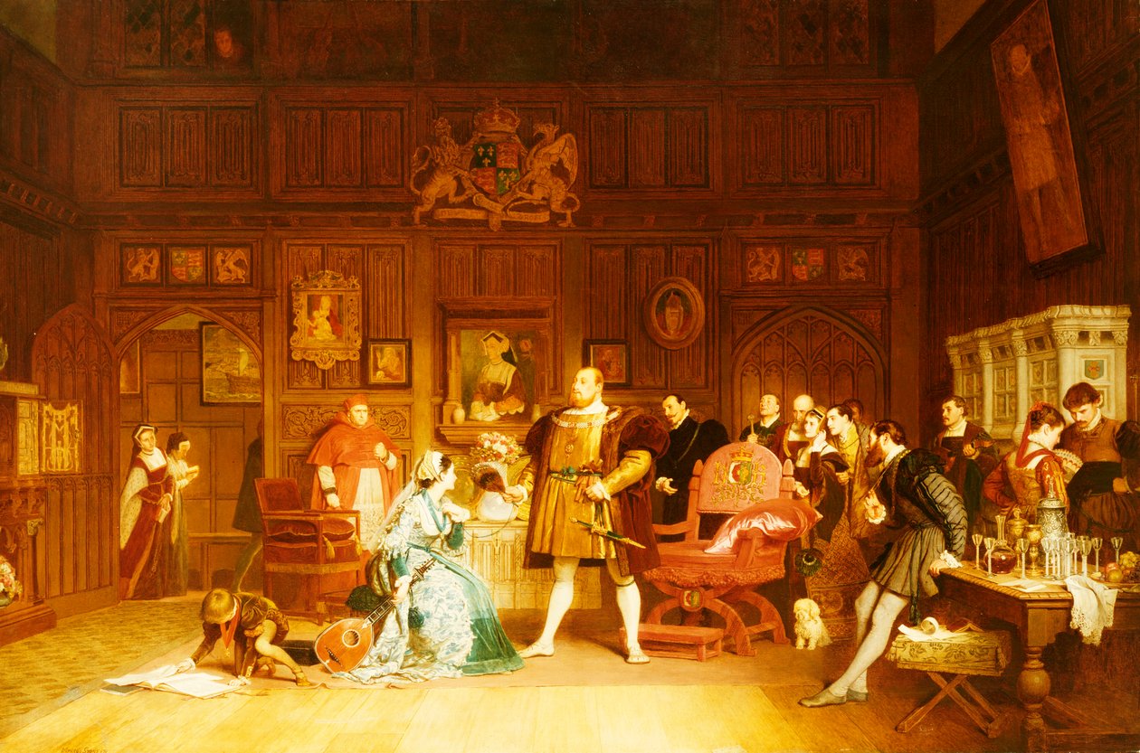 Henry VIII og Anne Boleyn observeret af dronning Katherine, 1870 af Marcus Stone