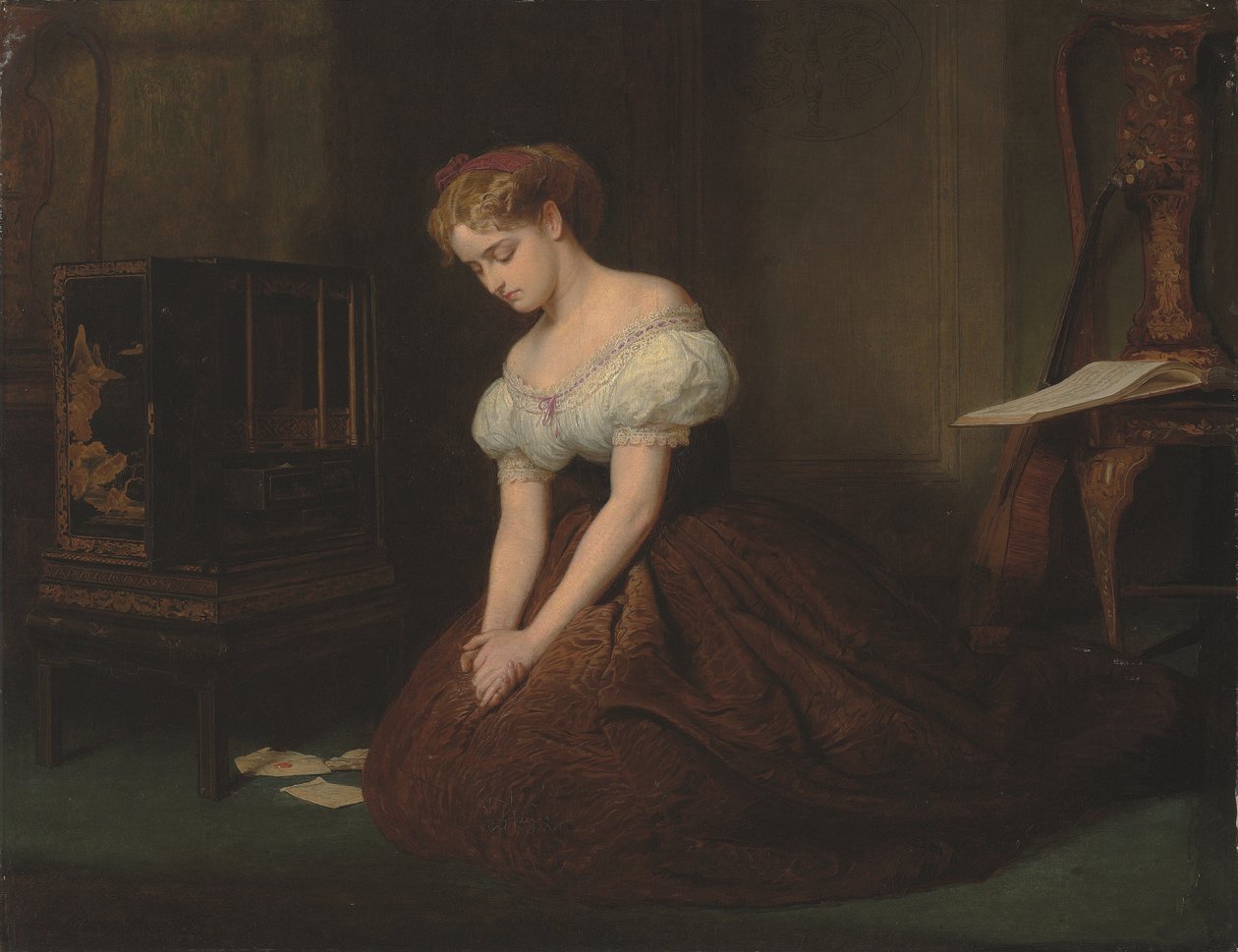 De gamle breve "Jeg ledte efter det, som ikke er og heller ikke kan være osv." - Christina Rossetti af Marcus Stone