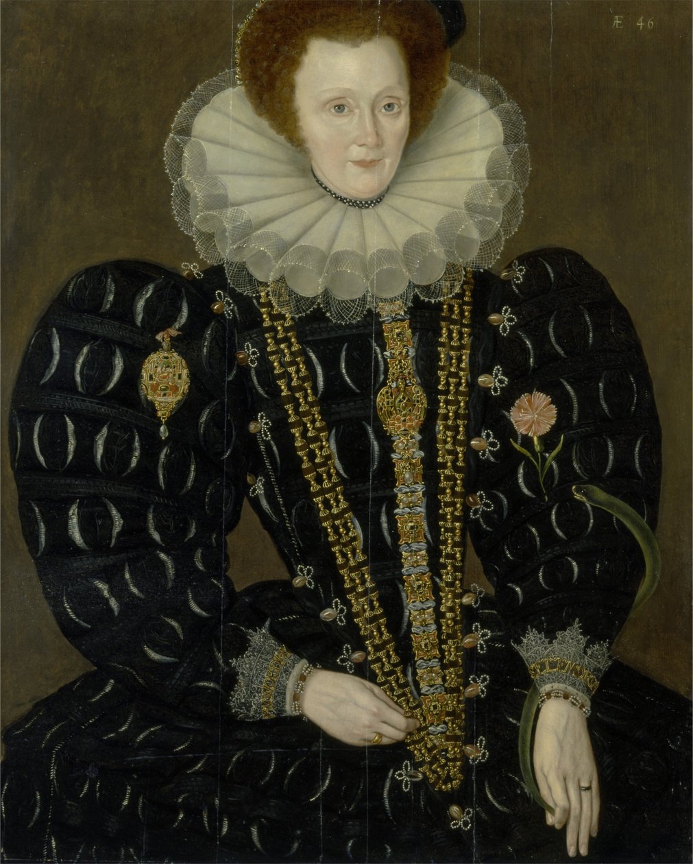 Portræt af Lady Elizabeth Knightley af Marcus the Younger Gheeraerts
