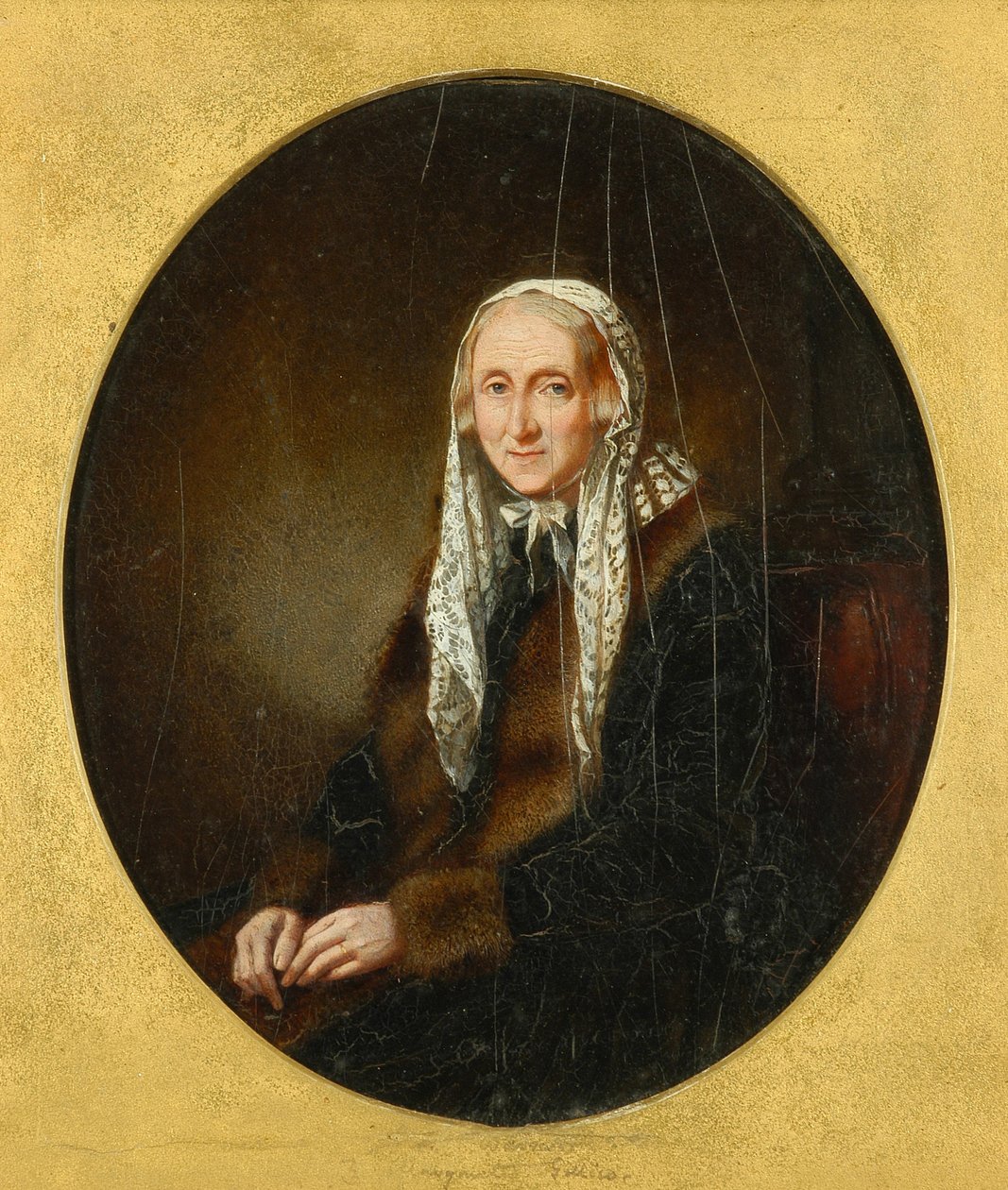 Portræt af Mary Wordsworth, 1839 (olie på elfenben) af Margaret Gillies