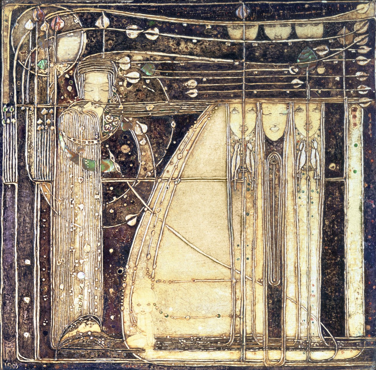 The Opera of the Wind, ca. 1902 (indlagt gesso-panel) af Margaret MacDonald Mackintosh