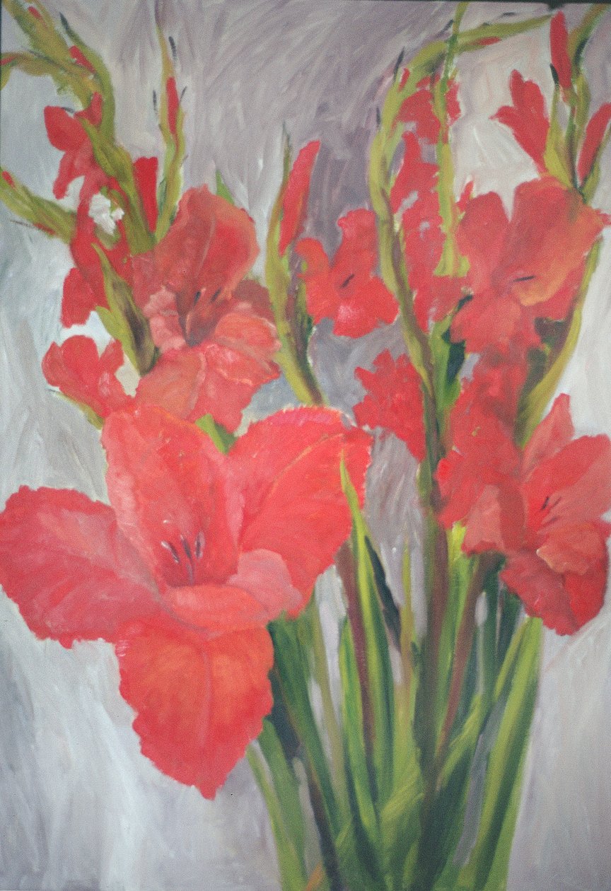 Rød Gladioli af Margaret Norris