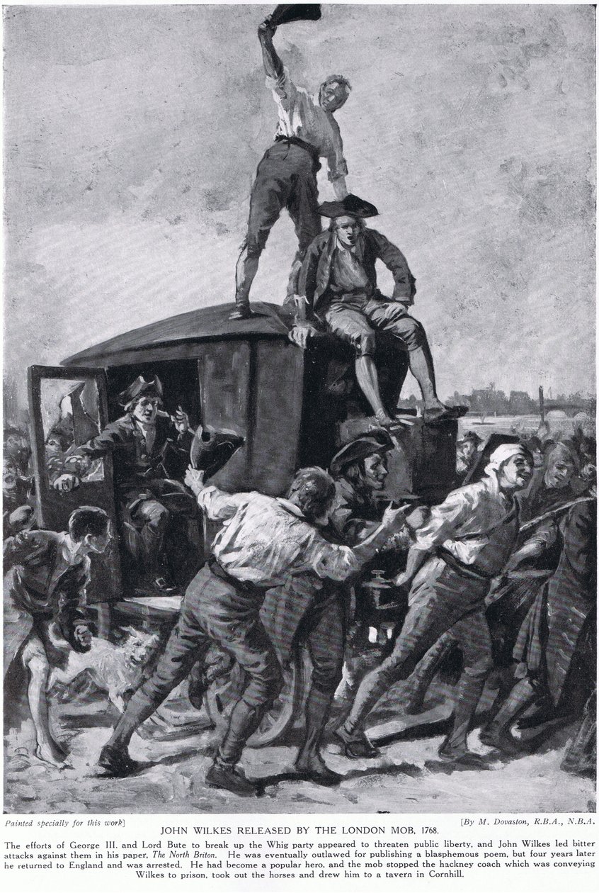John Wilkes løsladt af London-mafiaen af Margaret (after) Dovaston