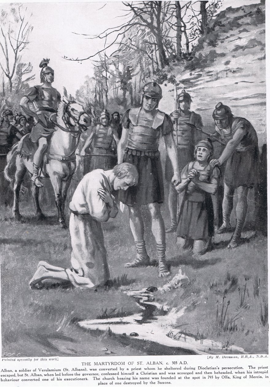 The Martyrdom of St. Alban, illustration fra 