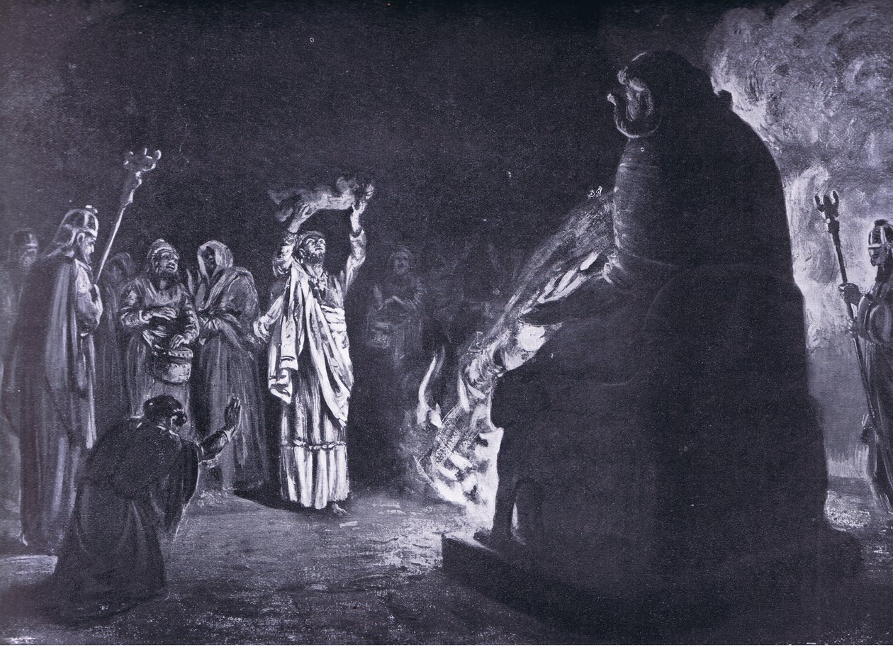 Et fønikisk offer til Moloch (litografi) af Margaret Dovaston