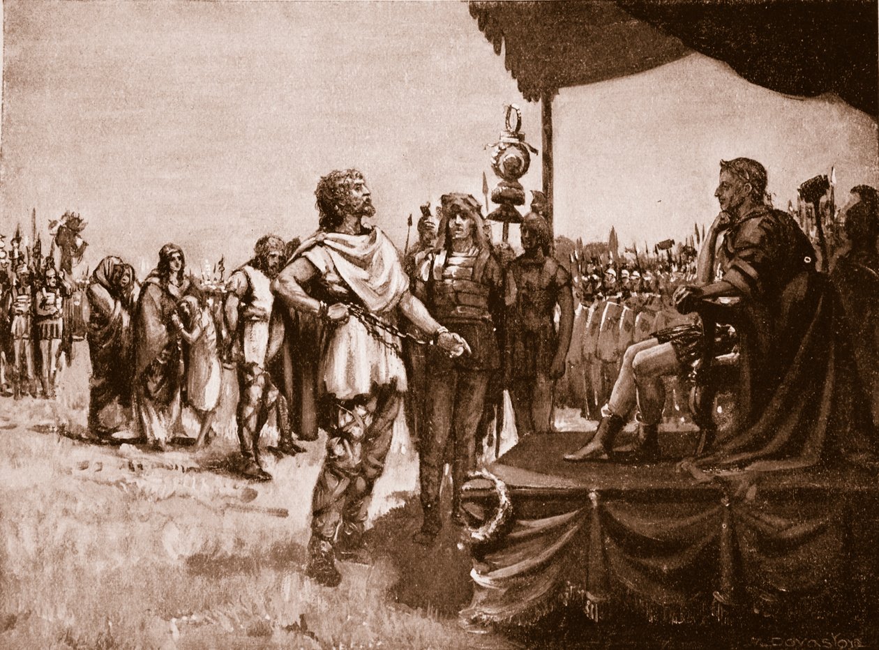 Caractacus before Claudius, illustration fra 