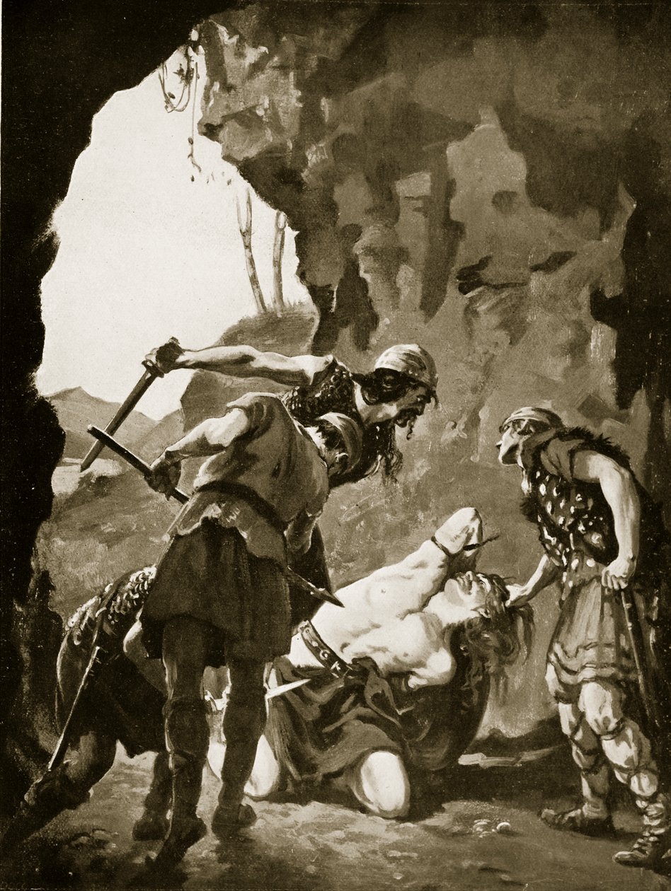 Konstantin II dræbt af danskerne, 881 e.Kr., illustration fra 