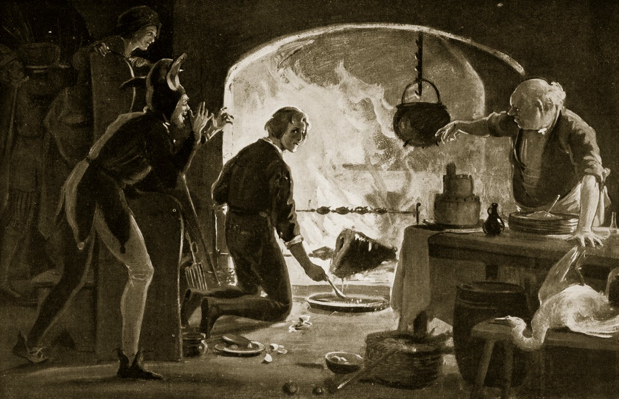 Lambert Simnel i køkkenet, illustration fra 