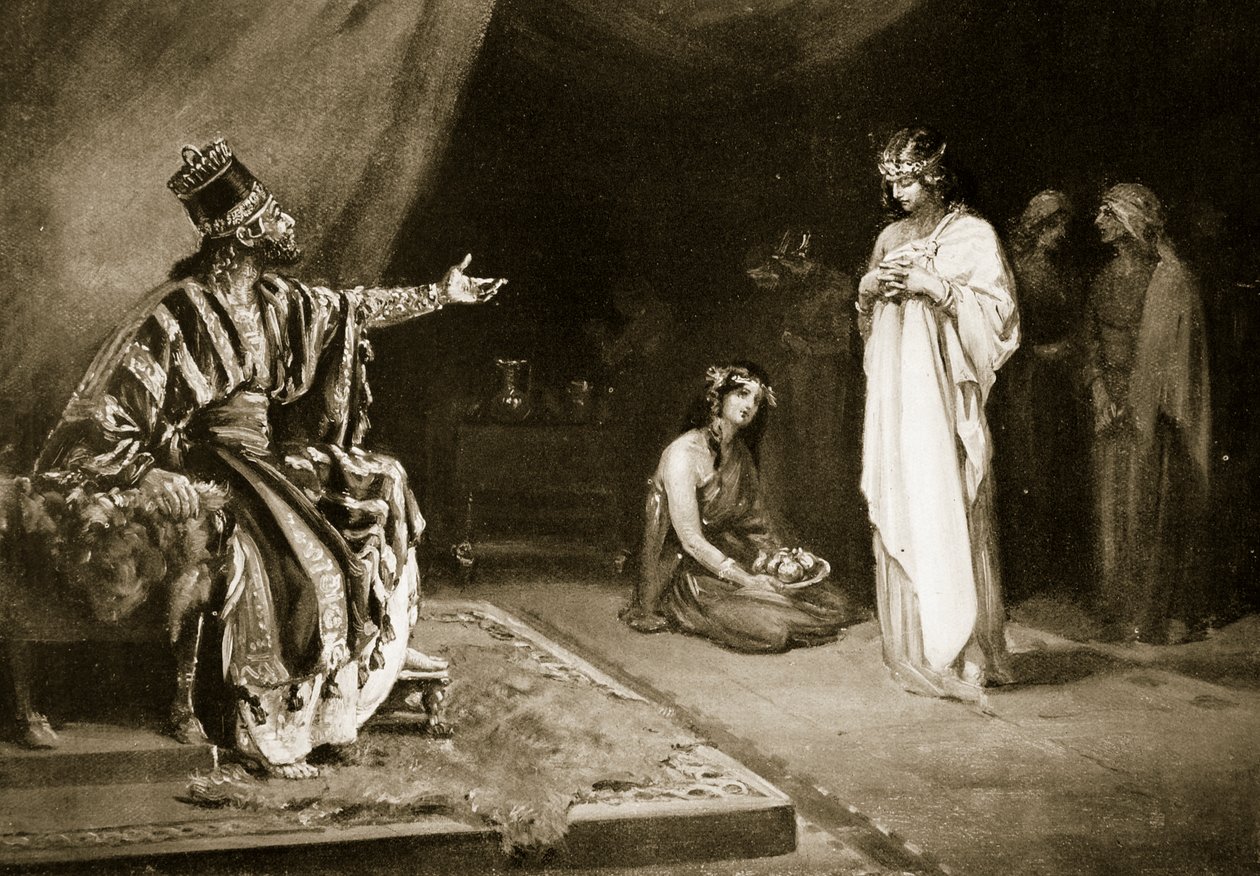 Ægteskab mellem assyrisk prinsesse og Kara-Indash, kongen af Babylon, illustration fra 