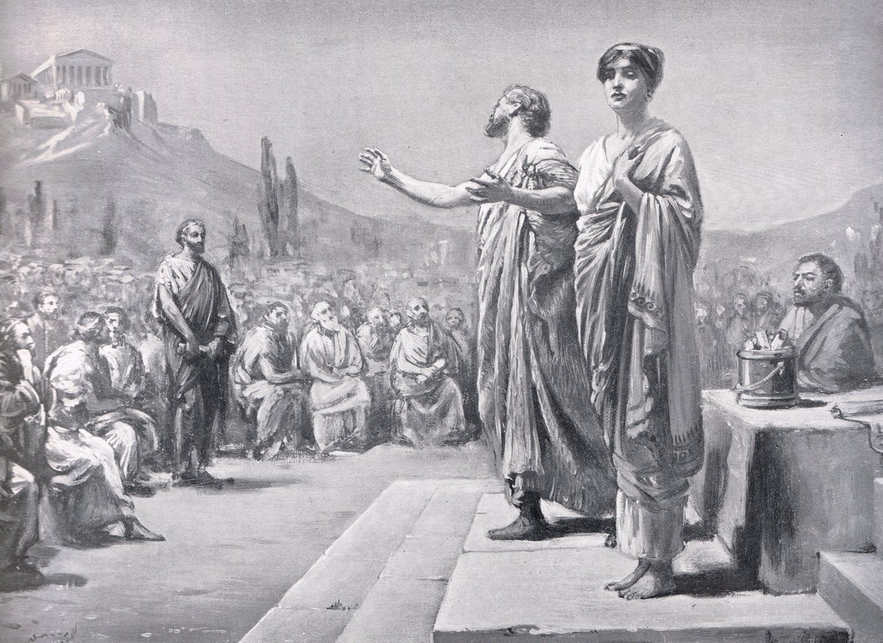Pericles Pleading for Aspasia, illustration fra 