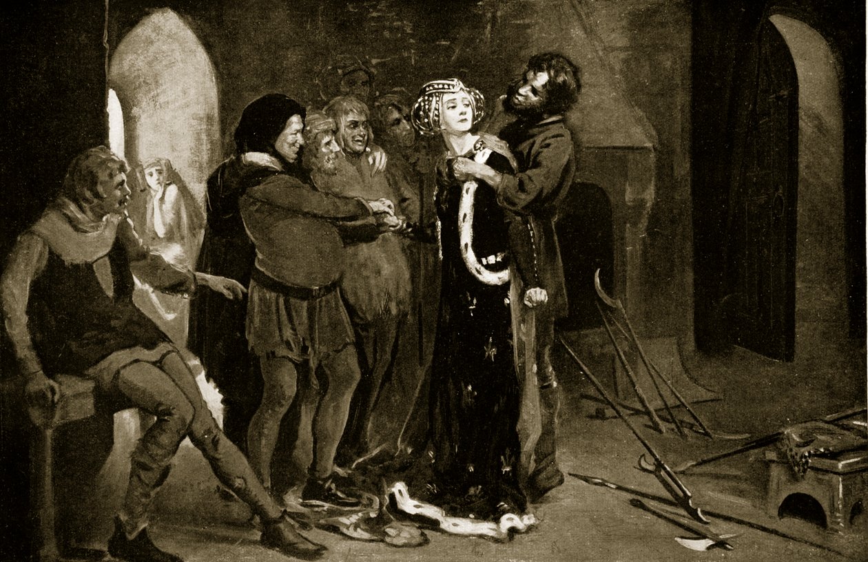 "The Fair Maid of Kent" kysset af oprørere, illustration fra 