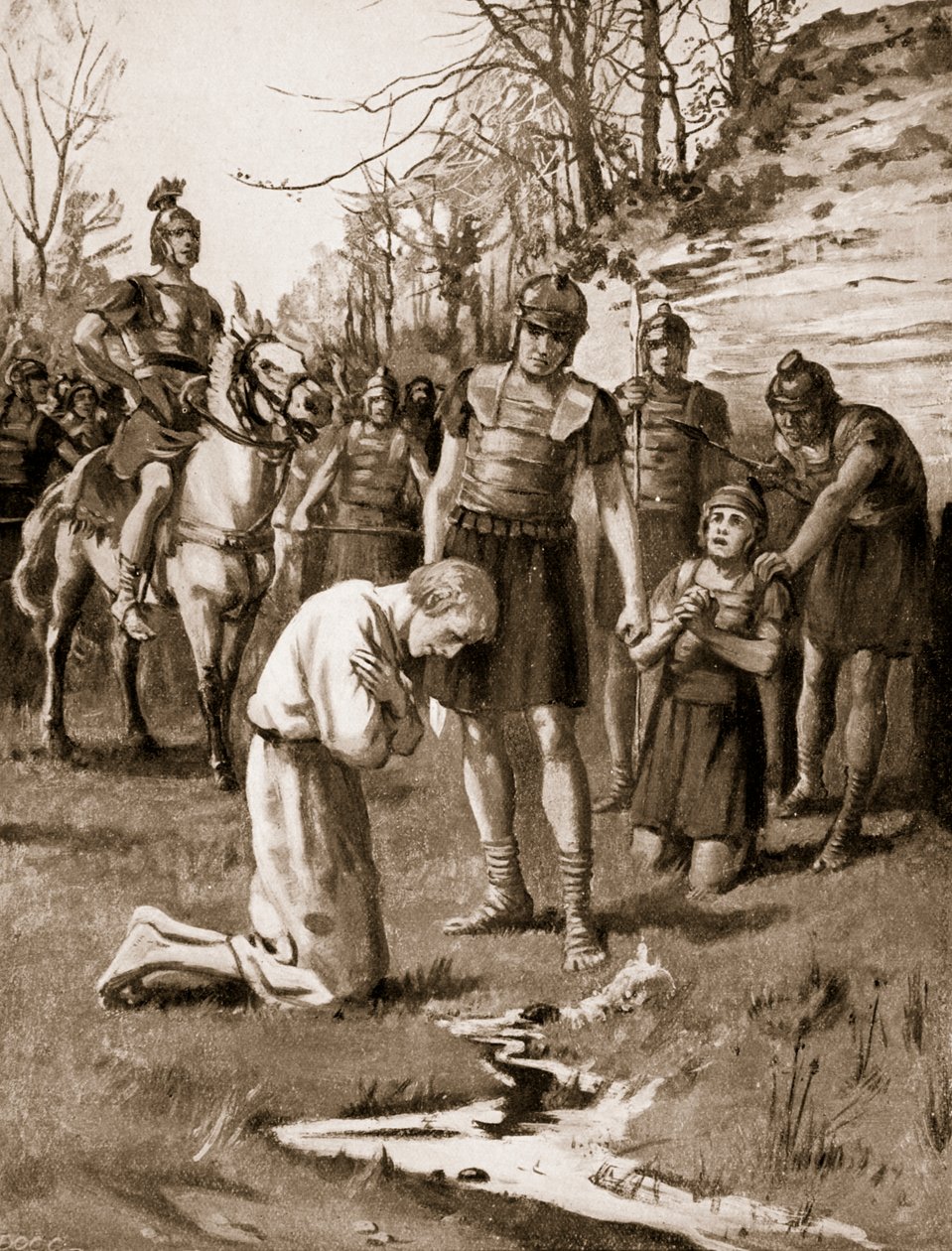 Albans martyrium, ca. 303, illustration fra 