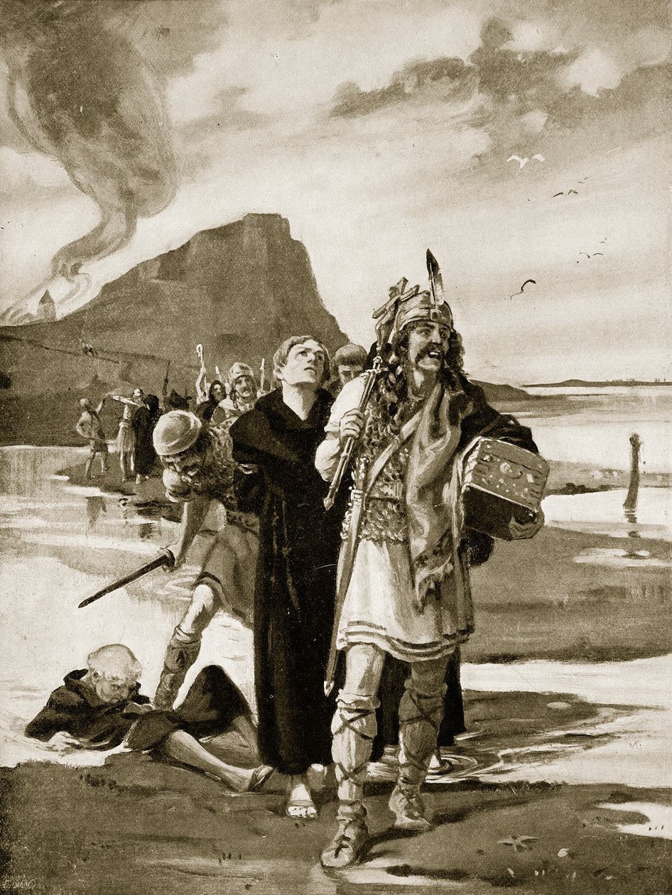 Plyndringen af Lindisfarne, illustration fra 