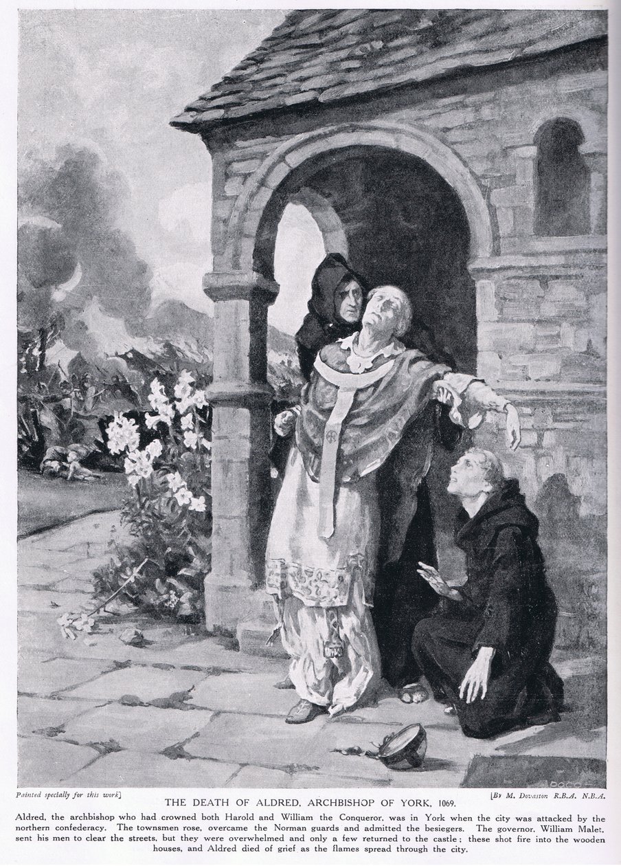Aldreds død, ærkebiskop af York AD1069 af Margaret Dovaston