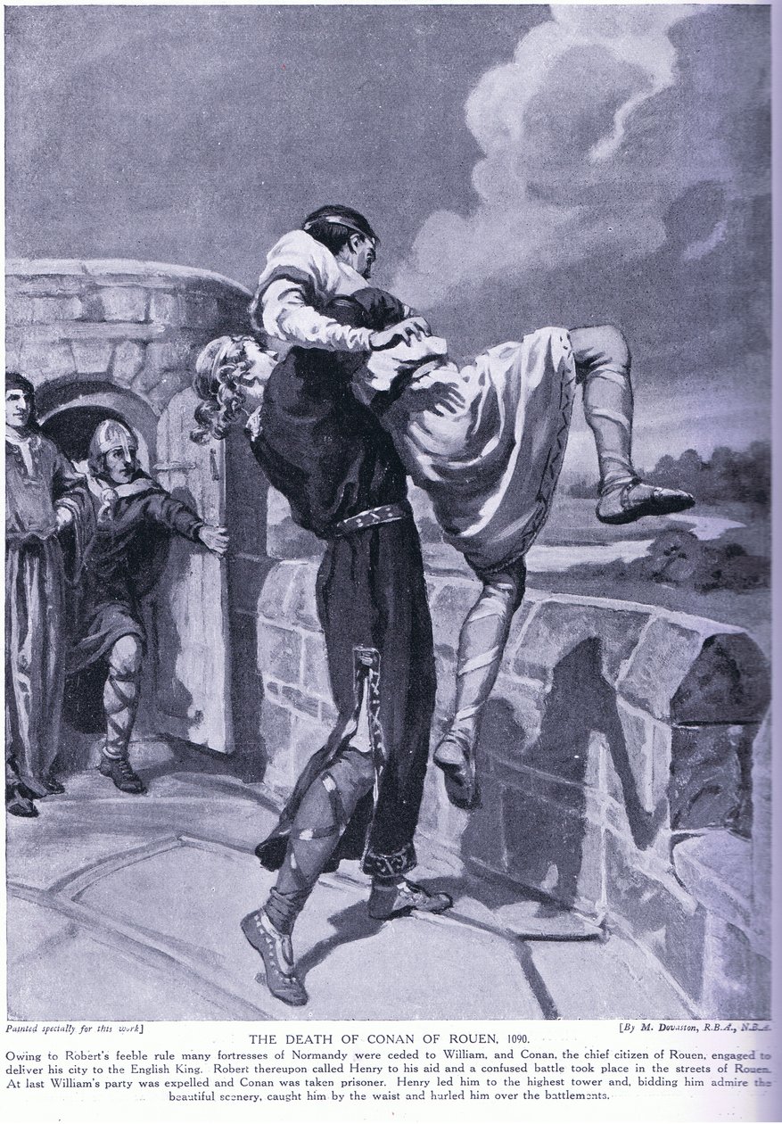 Conan af Rouens død AD1090 af Margaret Dovaston