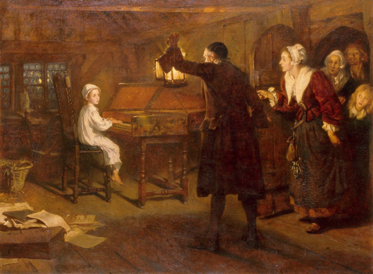 Barnet Händel, opdaget af sine forældre af Margaret Isabel Dicksee
