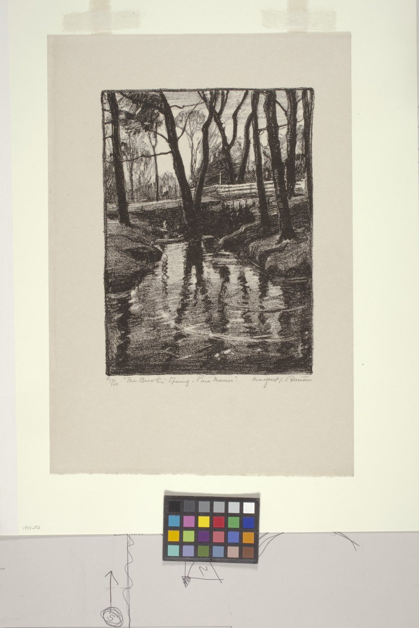The Brook in Spring, Pine Manor (litho) af Margaret Jordan Patterson