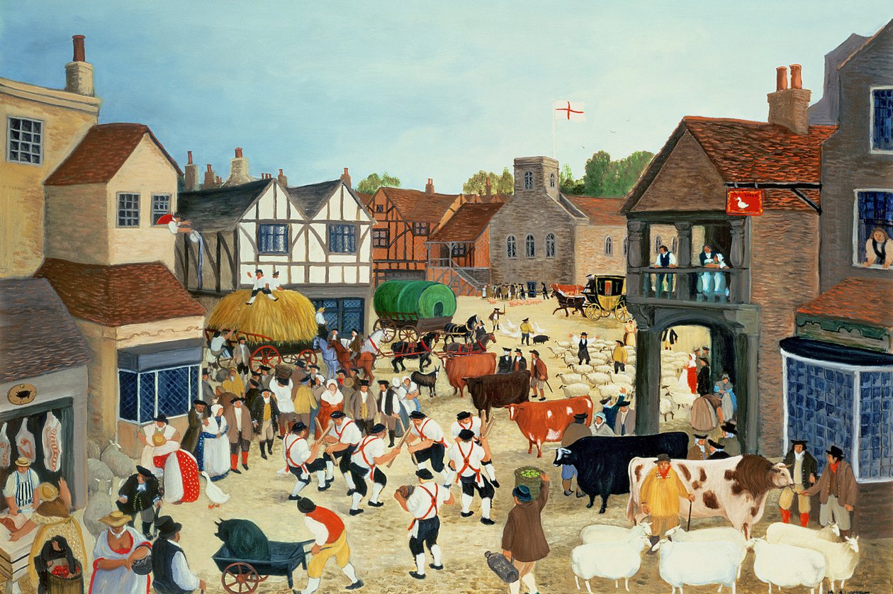 Kvægmarked i Mayfair fra det 18. århundrede af Margaret Loxton