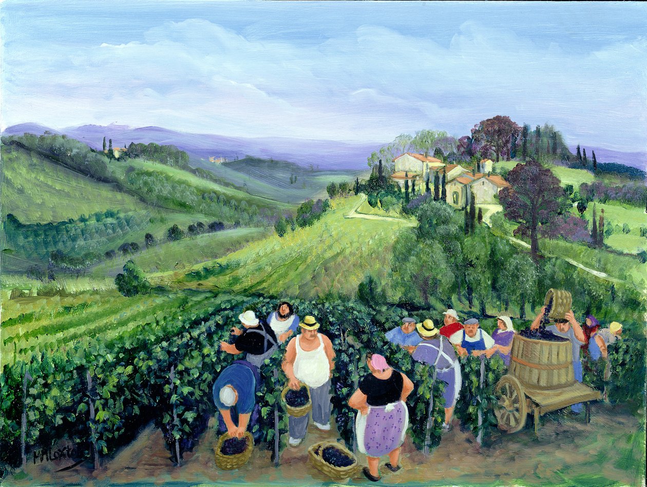 Chianti-landskab (olie på lærred) af Margaret Loxton