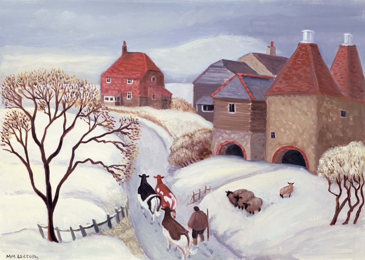 At drive køer hjem i sneen af Margaret Loxton