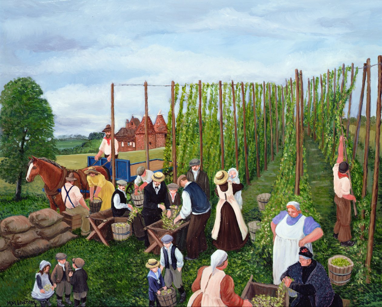 Plukning af humle af Margaret Loxton