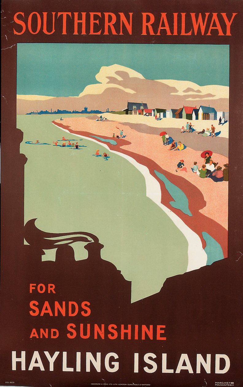 Hayling Island, plakat, der reklamerer for Southern Railway af Margaret MacDonald Mackintosh