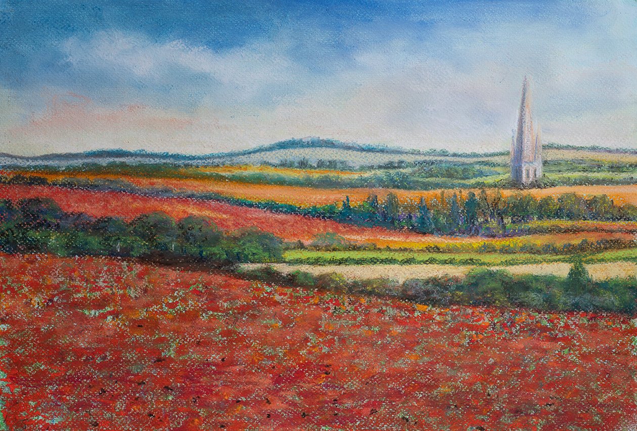 Valmuemarker, 2021 (pastel) af Margo Starkey