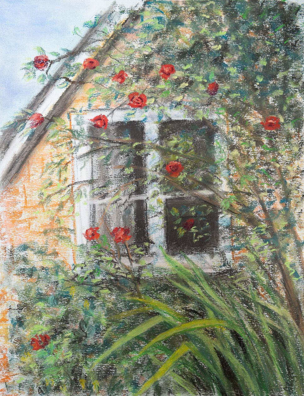 Roser over vinduet, 2022 (pastel) af Margo Starkey