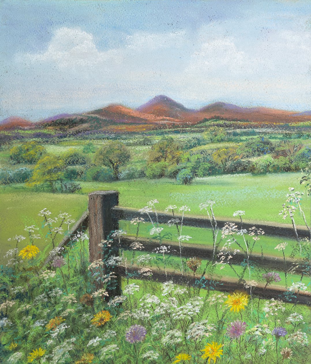 Sommertid i Cookham..Berks, 2020 (pastel) af Margo Starkey