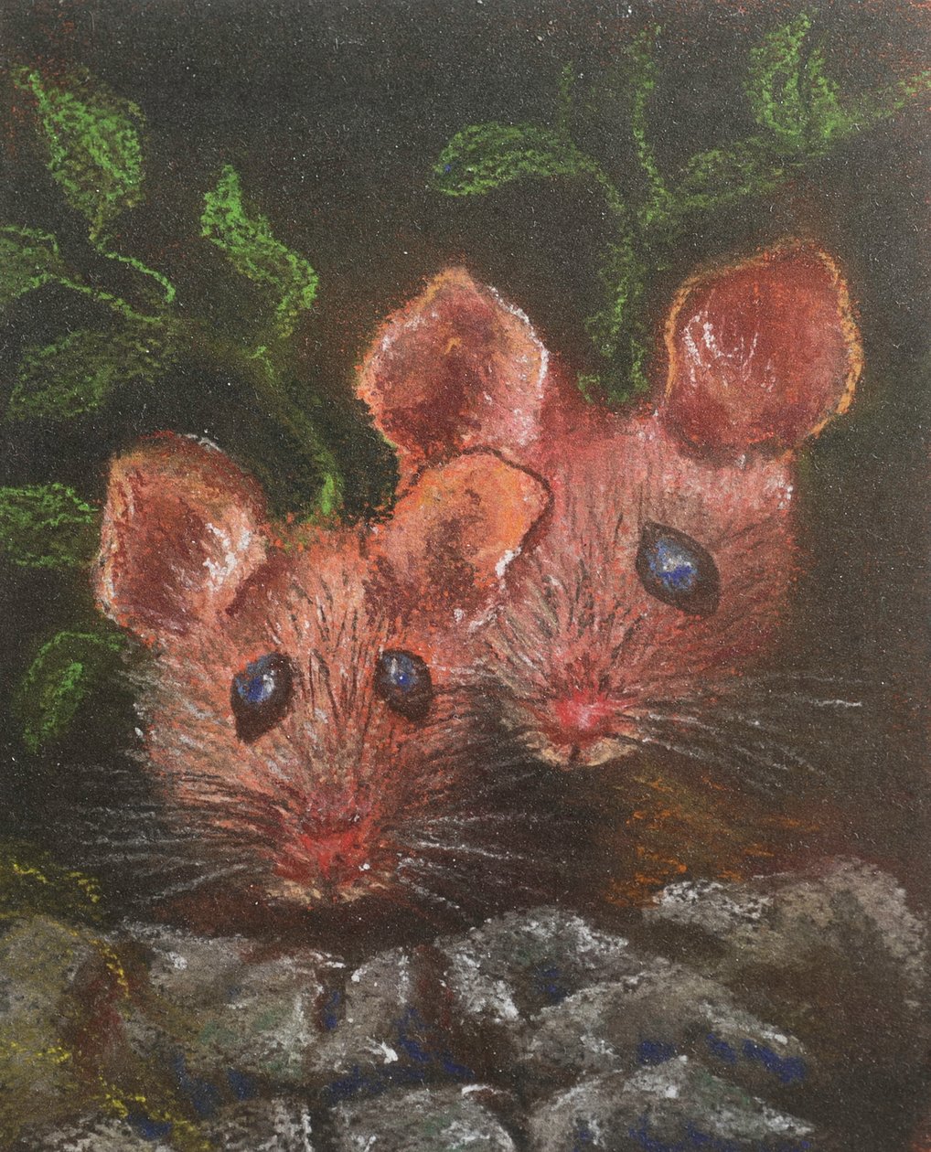 To små mus, 2020 (pastel) af Margo Starkey