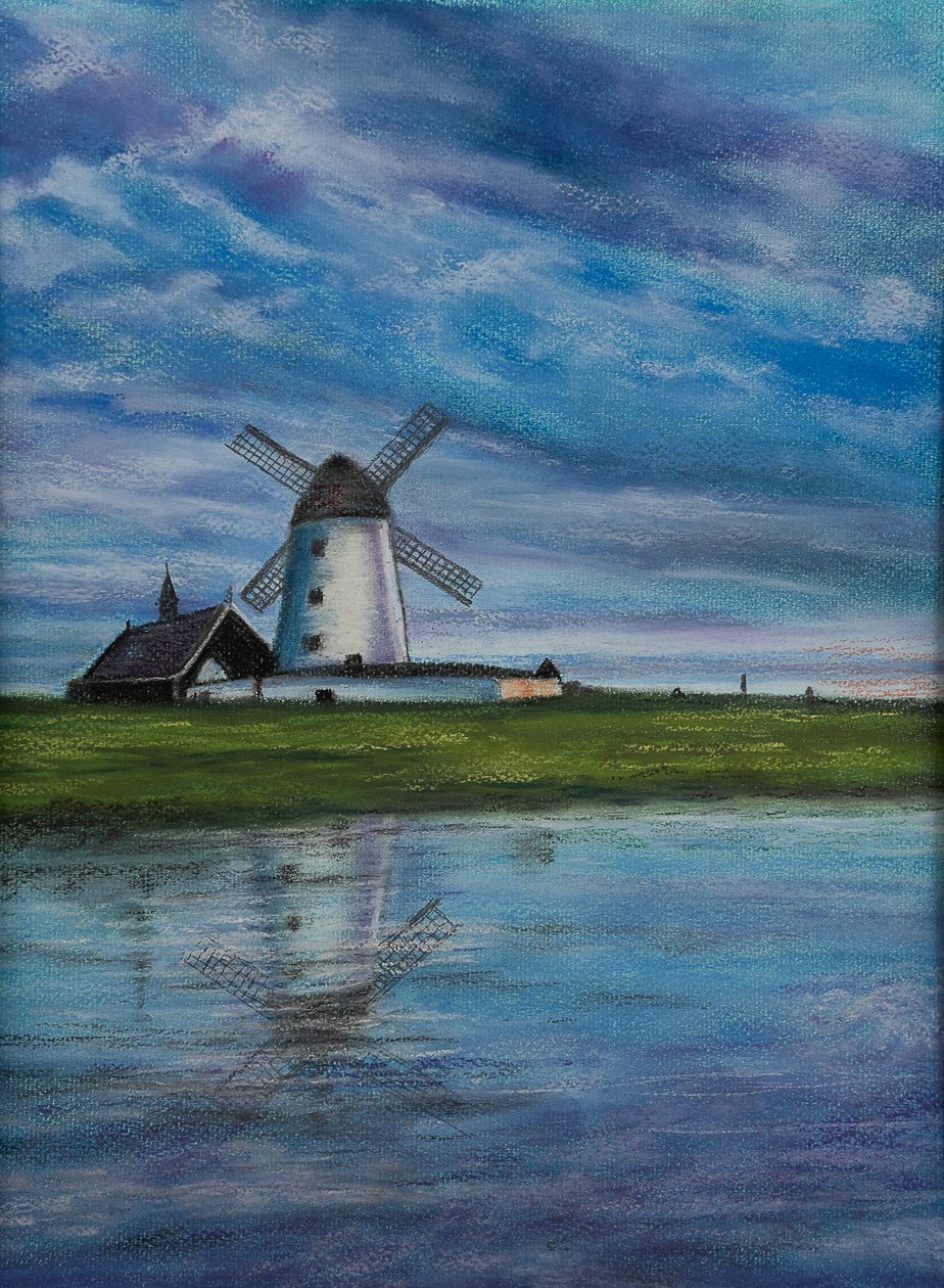 Vindmølle..Holland, 2020 (pastel) af Margo Starkey