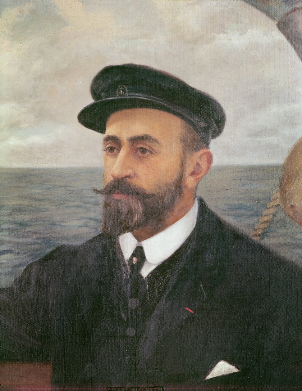 Portræt af Jean Charcot (1867-1936) af hans kone (olie på lærred) af Marguerite (20th century) Clery Charcot