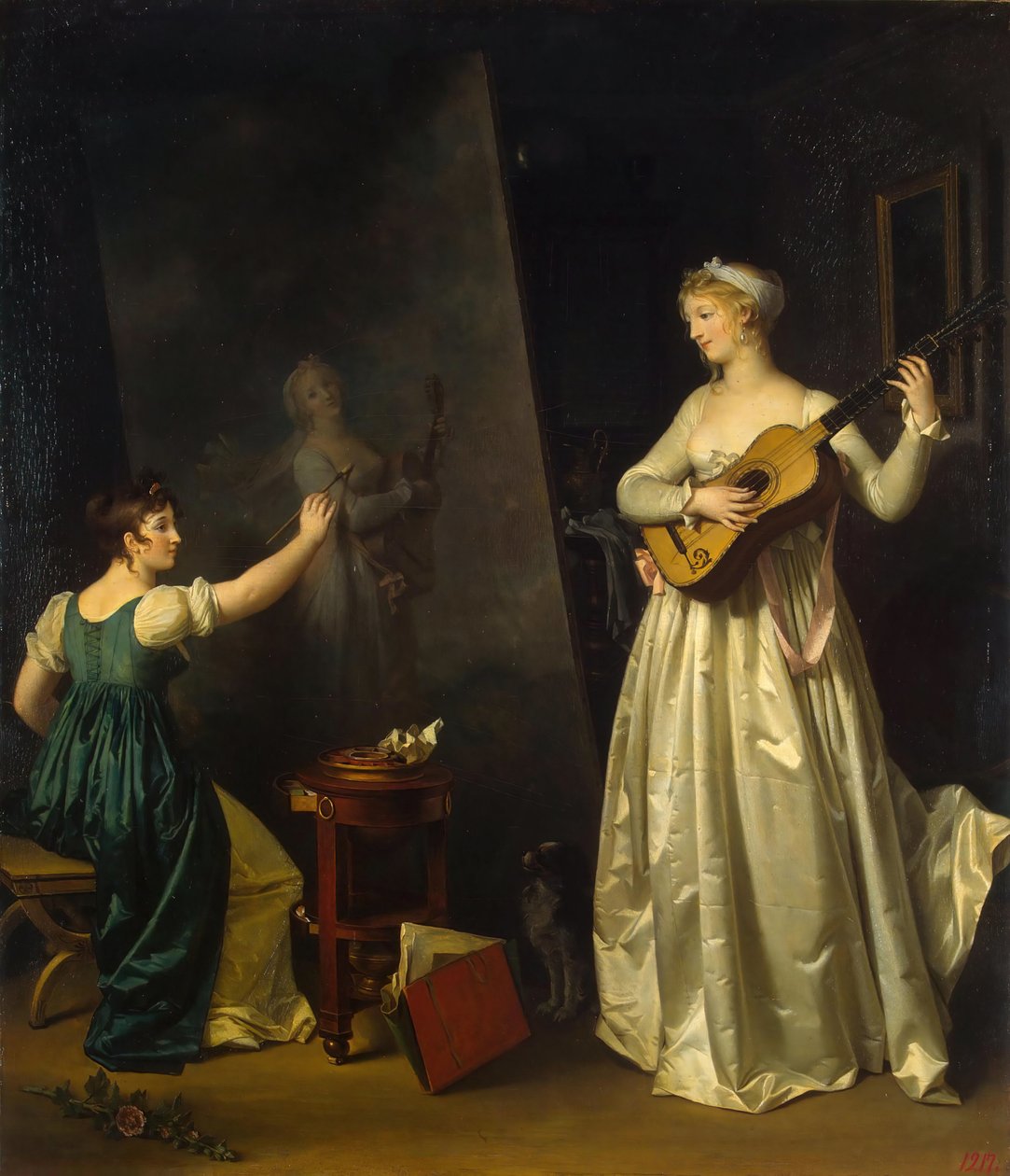 Kunstner maler et portræt af en musiker, 1790