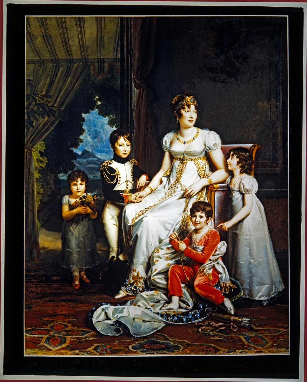Dronning Caroline Murat og hendes fire børn (lærred) af Marguerite Gerard
