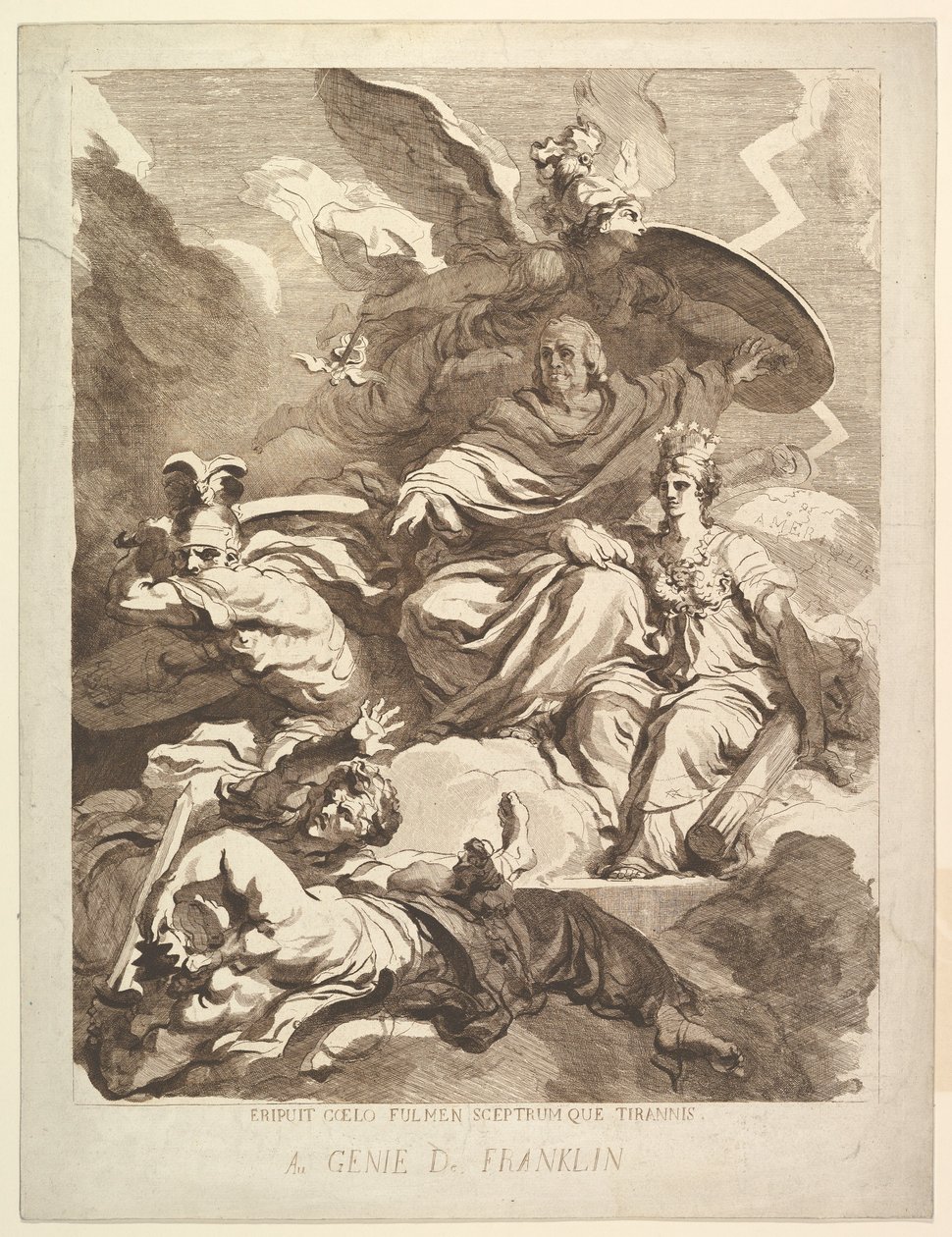 Til Franklins geniale, 1779. af Marguerite Gerard