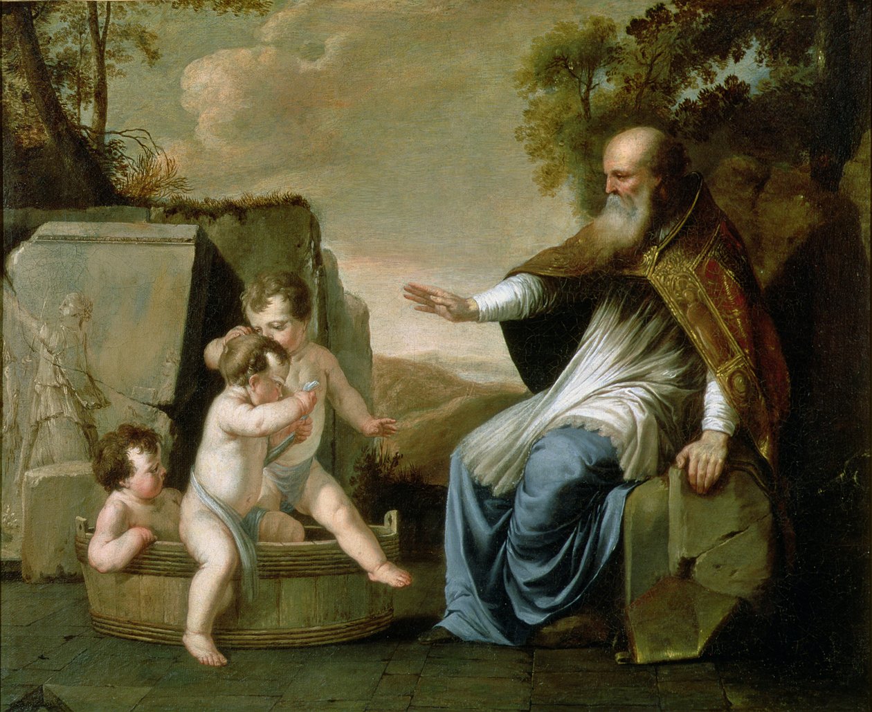 St. Nicholas genopliver tre børn af Marguerite de La Hyre