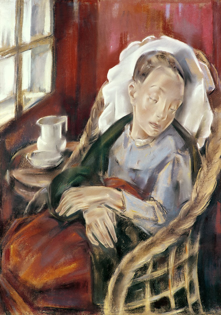 The Convalescent, 1930 (pastel på kort) af Maria Blanchard