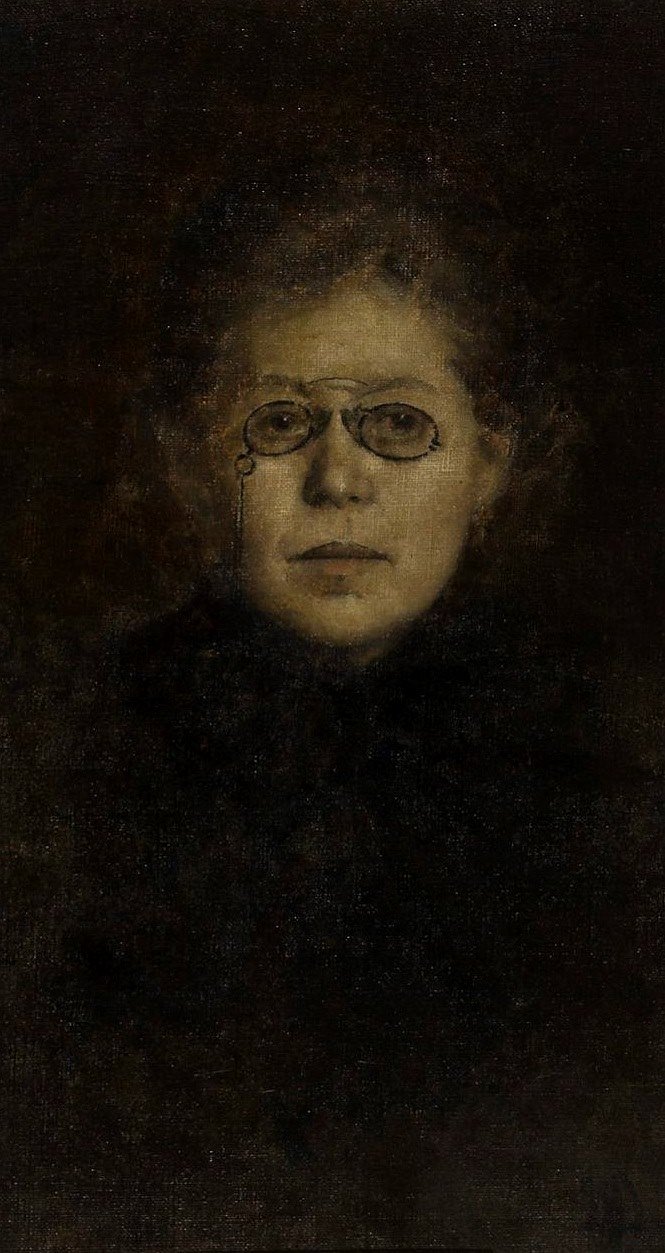 Portræt af Maria Konopnicka. af Maria Dulebianka