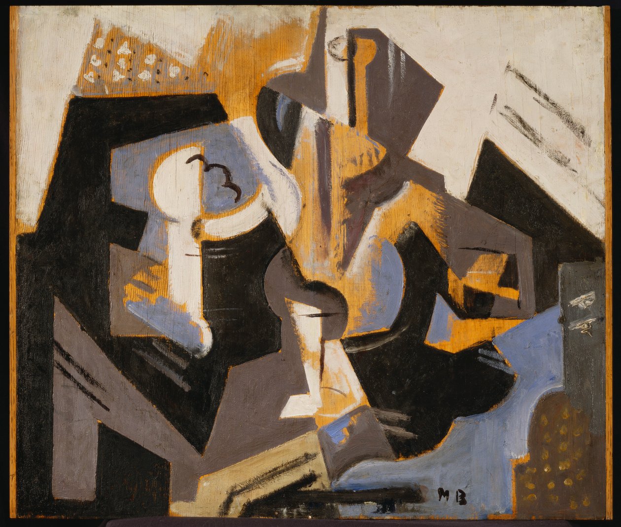Kubistisk stilleben i blåt og gråt, ca. 1917 (olie om bord) af Maria Blanchard