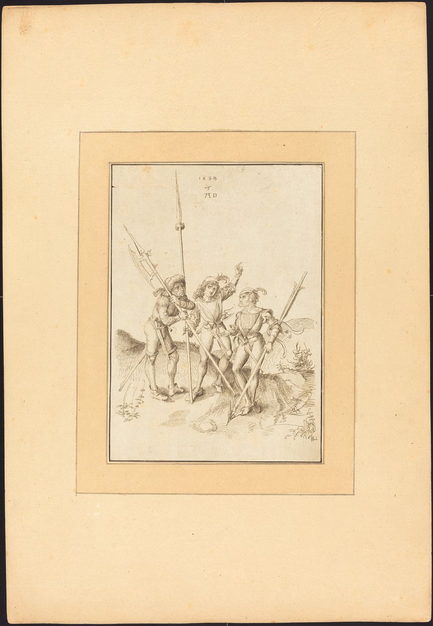 Tre Lansquenets af Maria Catharina Prestel, after Albrecht Dürer