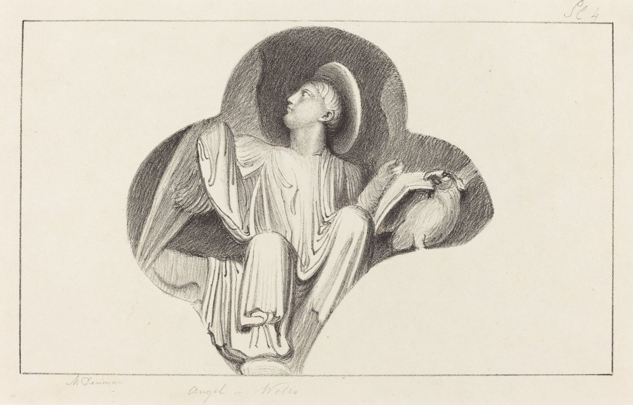 En engel fra Wells Cathedral af Maria Denman after John Flaxman